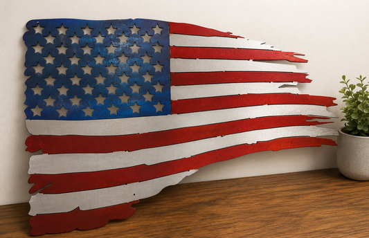 Tattered Usa Flag