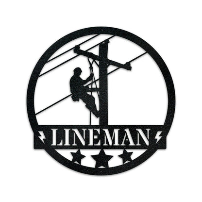 Lineman Metal Sign